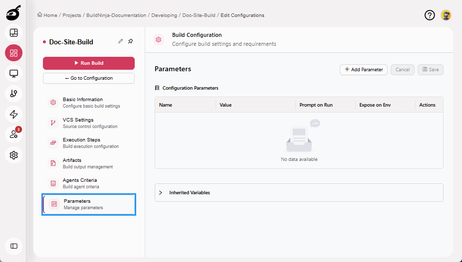 build-configuration-parameters-tab