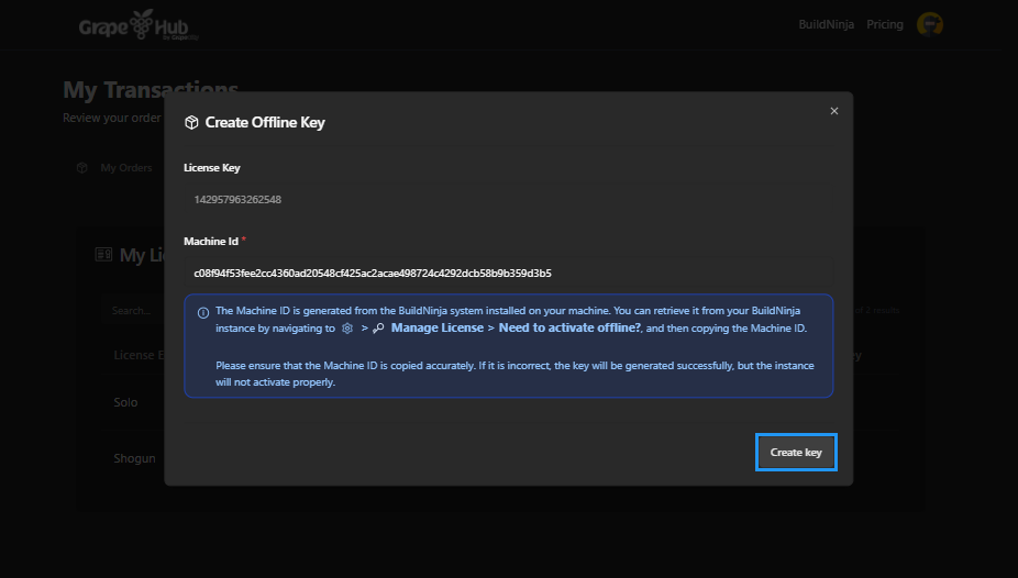 build-ninja-license-my-licenses-create-key-button