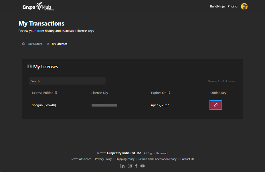 build-ninja-license-my-licenses-create-offline-key-button