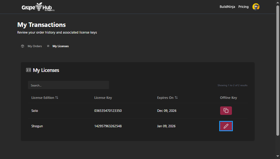 build-ninja-license-my-licenses-create-offline-key-button