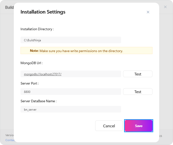 build-ninja-server-installer-installation-settings-save-button