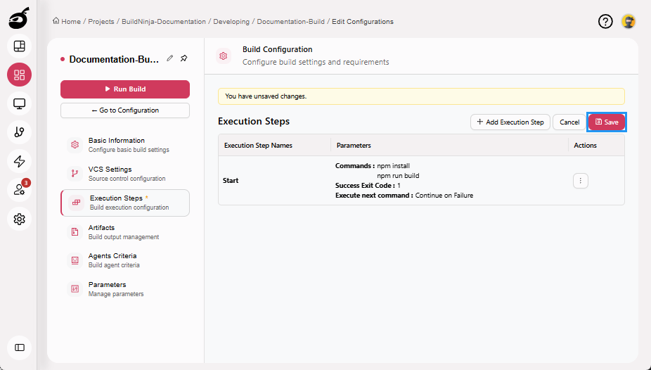 create-build-buils-steps-save-button