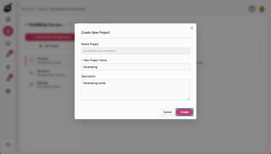 documentation-project-create-project-button