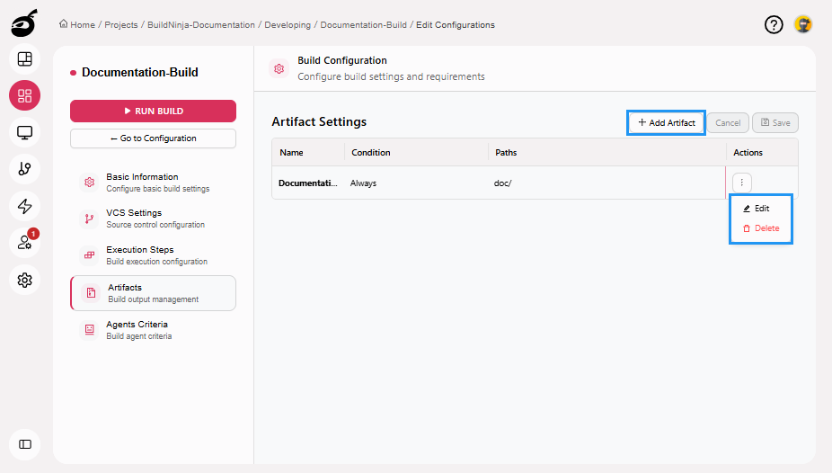 edit-artifacts-settings-options