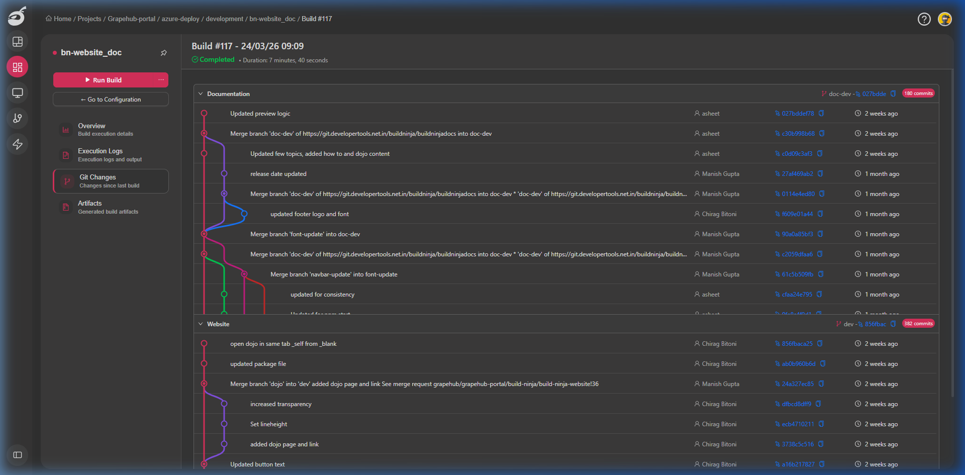 BuildNinja Build Execution Logs