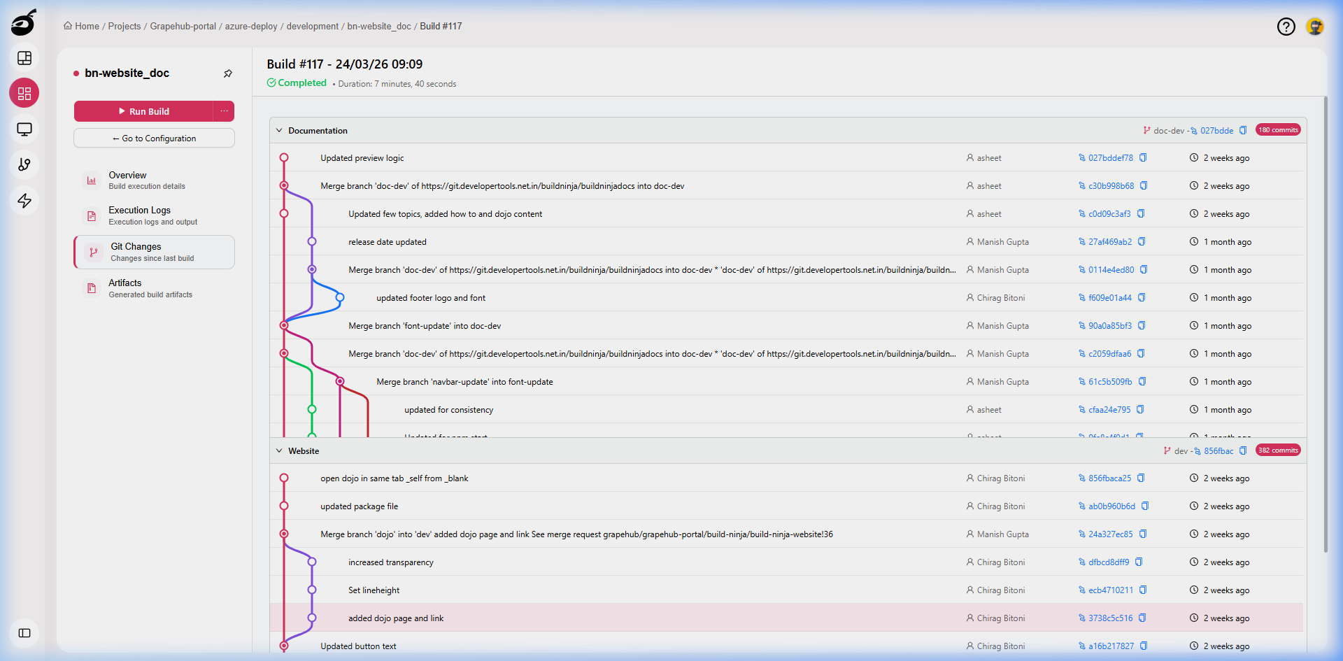 BuildNinja Build Execution Logs