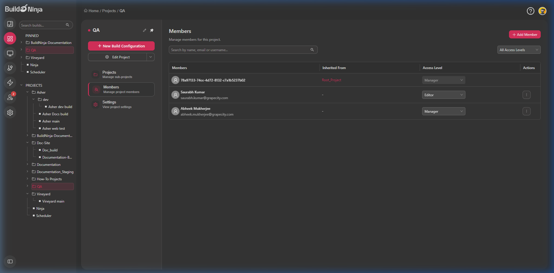 BuildNinja Agents Management View