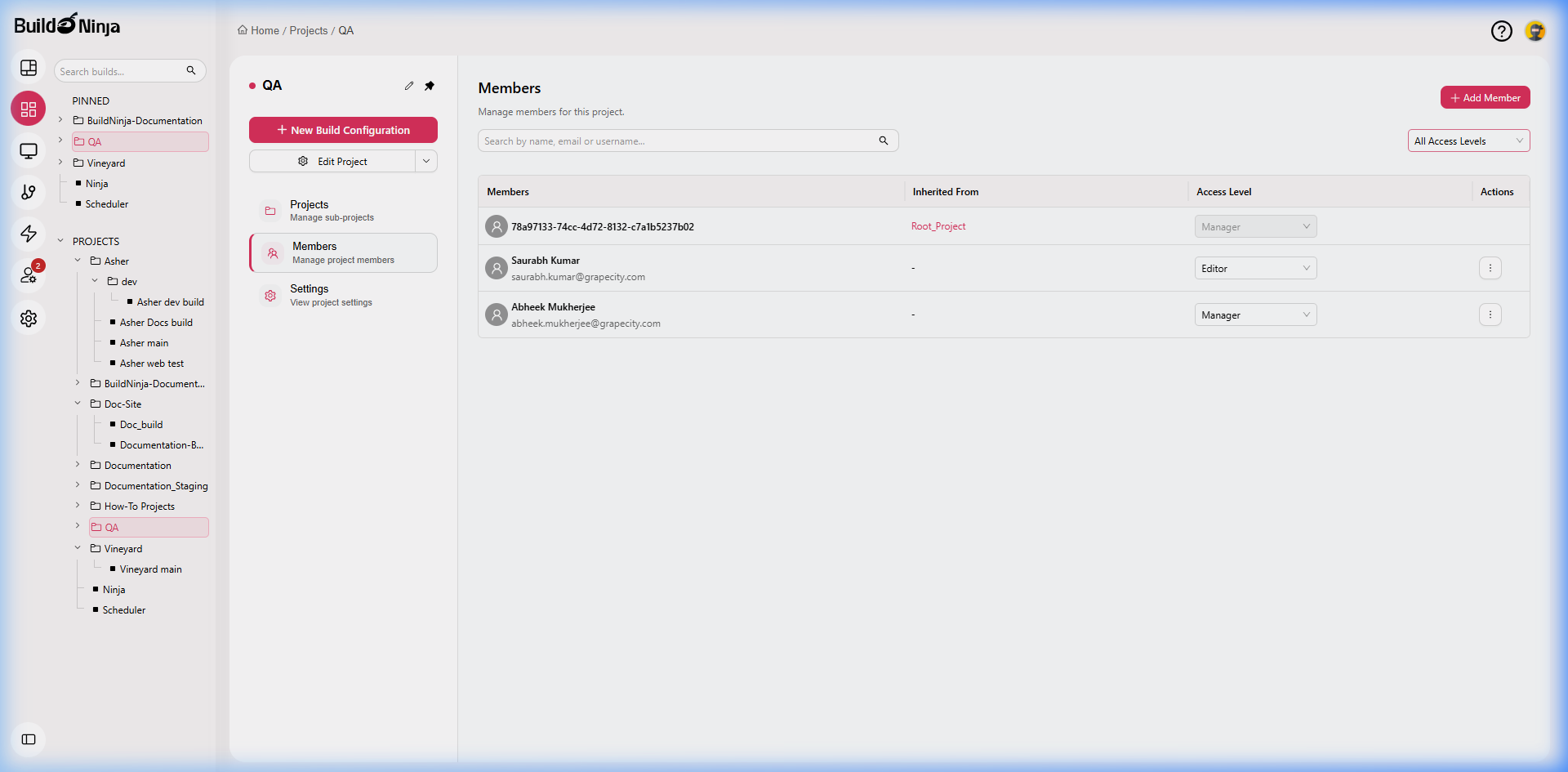 BuildNinja Agents Management View